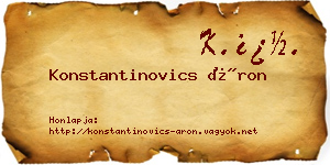 Konstantinovics Áron névjegykártya