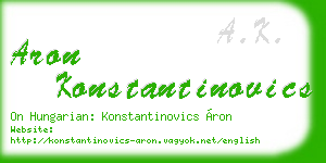 aron konstantinovics business card